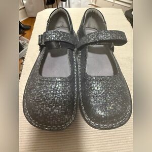 Alegria Black and Silver Mules Comfortable Clogs 8